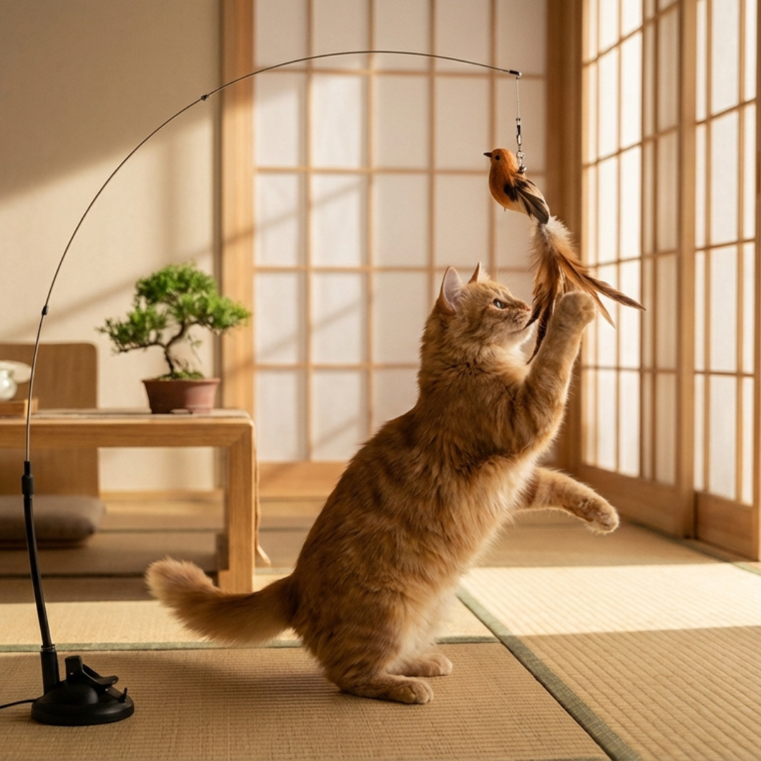 Bouncy Feather Wand Toy